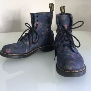 blue floral doc martens